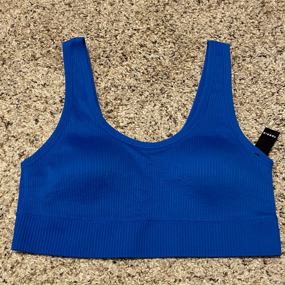 Torrid Vibrant Blue Ribbed Bra